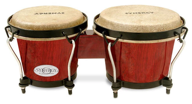 PRO MUSIC Toca 6 & 6-3/4" Synergy Series Wooden Bongos In Rio Red 1 PRO MUSIC Toca 6 & 6-3/4" Synergy Series Wooden Bongos In Rio Red