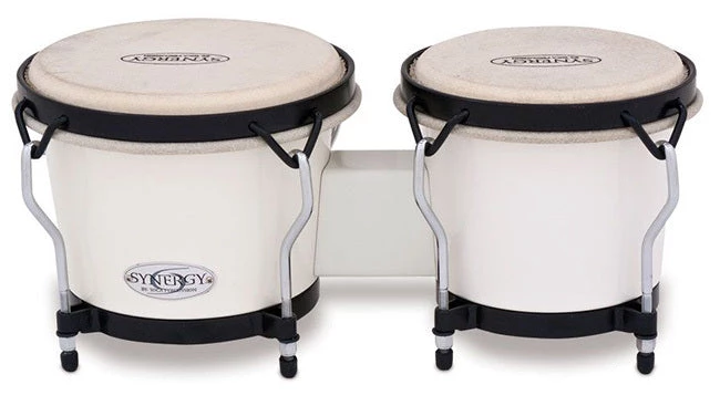 PRO MUSIC Toca 6 & 6-3/4" Synergy Series Synthetic Bongos In White 1 PRO MUSIC Toca 6 & 6-3/4" Synergy Series Synthetic Bongos In White