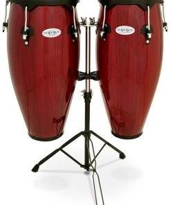 PRO MUSIC Toca 10 & 11" Synergy Series Wooden Conga Set In Rio Red