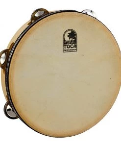 PRO MUSIC Toca Players Series Wooden 9" Tambourine With Head & Double Row Of Jingles Tambourines
