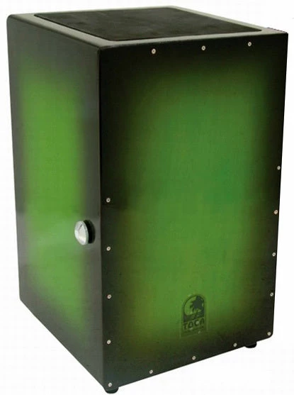 PRO MUSIC Toca Wooden Cajon In Green Burst With Internal Wire Snares 1 PRO MUSIC Toca Wooden Cajon In Green Burst With Internal Wire Snares