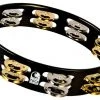 PRO MUSIC Tambourines Toca Colorsound Acacia Hardwood 10" Tambourine In Black With Brass & Nickel Jingles