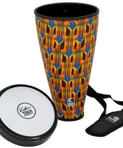 PRO MUSIC Toca Flex Drum 9-1/2" Junior In Kente Cloth With Strap