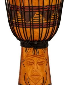 PRO MUSIC Toca Origins Series Wooden Djembe 10" Synthetic Head In Tribal Mask Djembes
