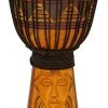 PRO MUSIC Toca Origins Series Wooden Djembe 12" Synthetic Head In Tribal Mask Djembes