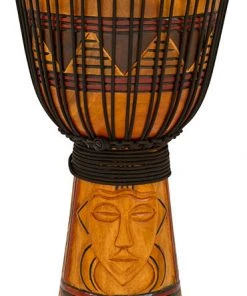 PRO MUSIC Toca Origins Series Wooden Djembe 12" Synthetic Head In Tribal Mask Djembes