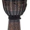 PRO MUSIC Djembes Toca Street Carved Series Wooden Djembe 12" Synthetic Head In Onyx