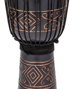 PRO MUSIC Toca Street Carved Series Wooden Djembe 10" Synthetic Head In Onyx