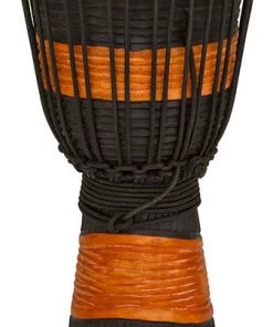 PRO MUSIC Djembes Toca Street Carved Series Wooden Djembe 8" Synthetic Head In Black & Brown