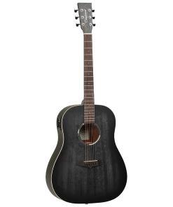 National Tanglewood TWBBSDE Blackbird Sloped Shoulder Dreadnought A/E Smokestack Satin Steel String