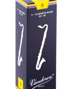 Grevillea Vandoren Bass Clarinet Reeds - TRADITIONAL - Gr 3.0 - Box Of 5